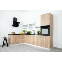 WINKELKÜCHE KS12-G290 - Zivora - Modern & funktional - Eichefarben/Weiß, Holz/Metall (290/213.3/170cm) - ROYAL24_MARKT