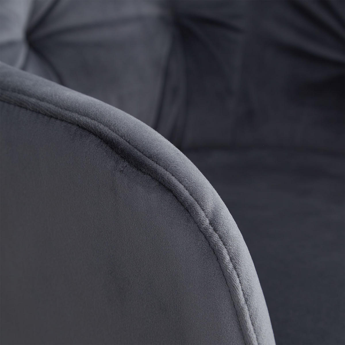 ARMLEHNSTUHL drehbar in Stahl Samt Grau - Grau, Textil (59/88/65cm) - Homestyle4u