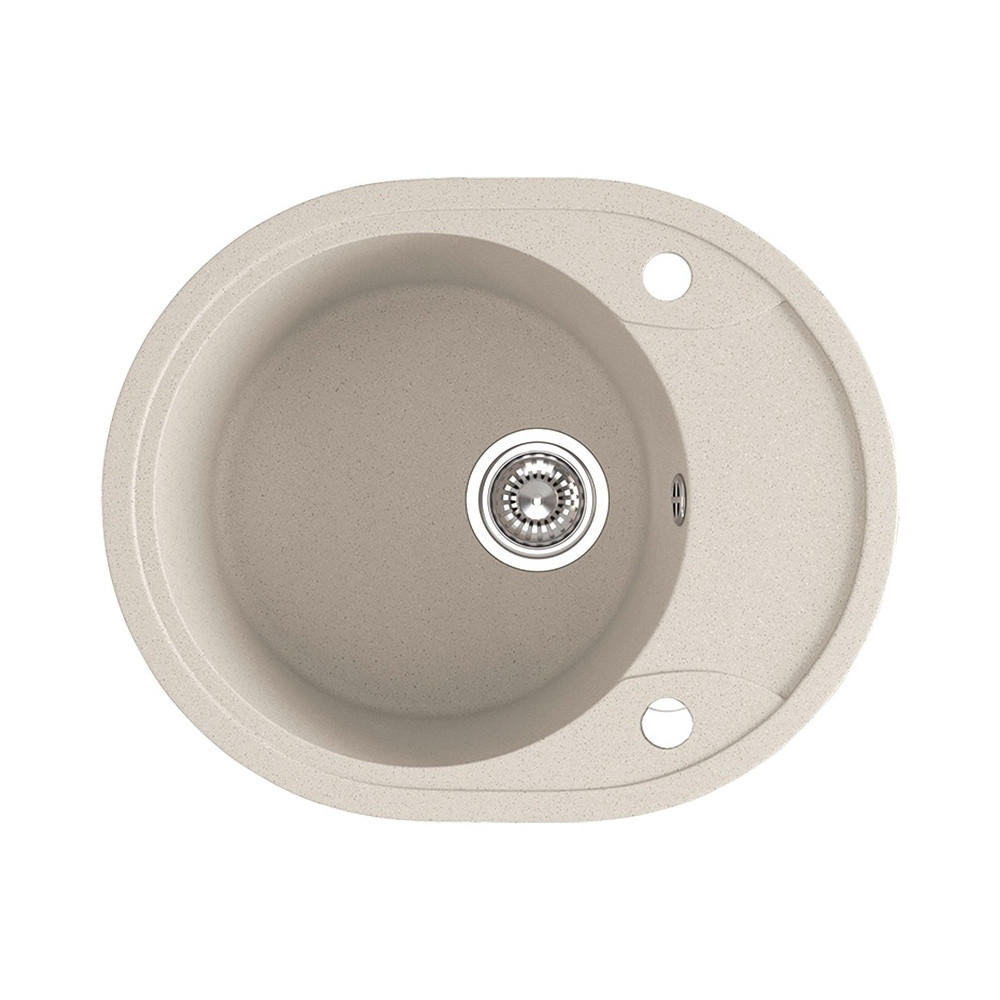 EINBAUSPÜLE Dafne Beige, Einzelbecken, oval, 47/58/19,9 cm - Beige, Stein (47/19.9/58cm) - bad land