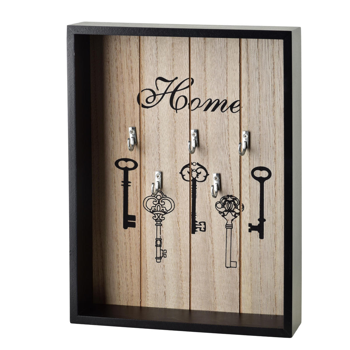 SCHLÜSSELHALTER Stacy schwarz 22x5x28,5 cm Holz - Schwarz, Holz (22/28.5/5cm) - Mondex