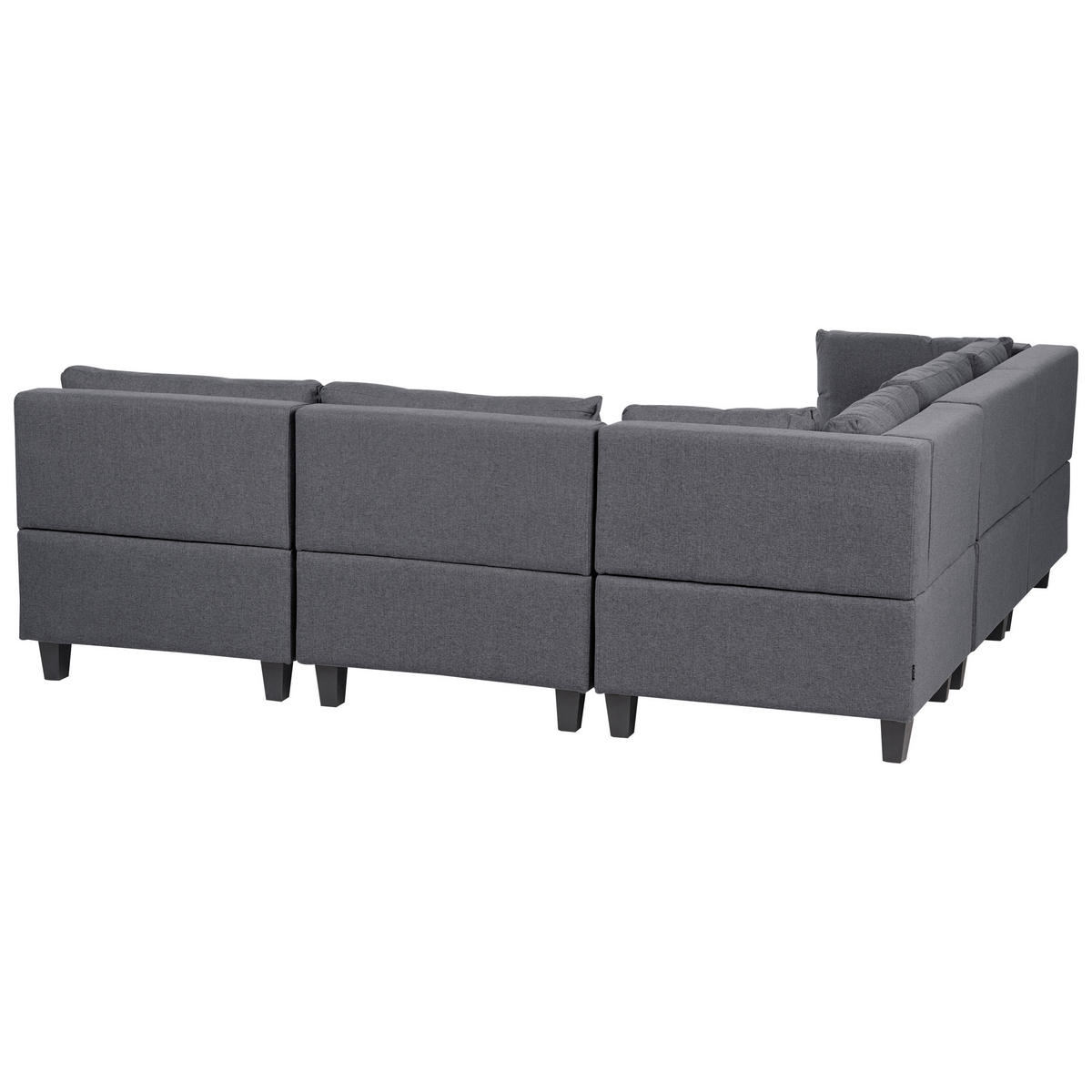ECKFSOFA Modul 5-Sitzer rechtsseitig Dunkelgrau Stoff mit Ottomane Unstad - Dunkelgrau/Grau, Textil (228/228cm) - Beliani