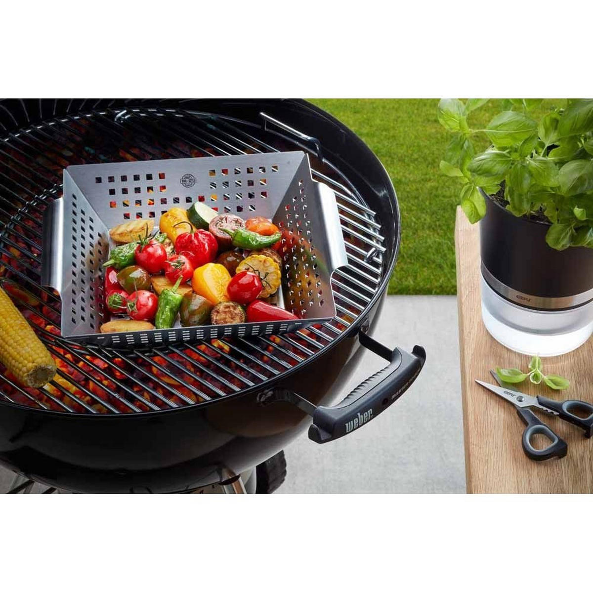 GRILLKORB Silber 33/28/7.5 cm G89416 - Silberfarben, Metall (33/28/7.5cm)