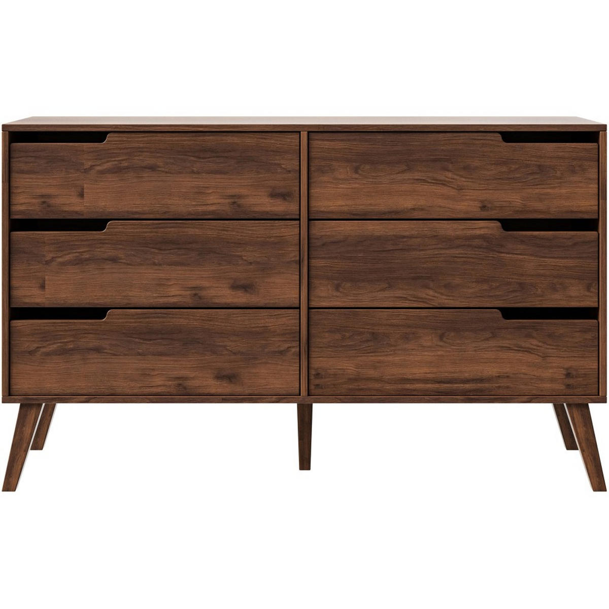 KOMMODE Norel mit 6 Schubladen, Walnuss - Walnussfarben, Holz/Holzwerkstoff (137/80/40cm) - Beautysofa