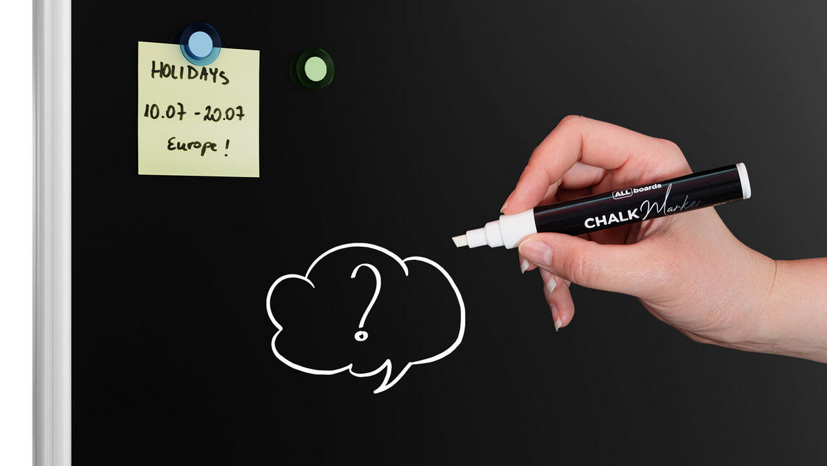 KREIDETAFEL mit Alurahmen Premium EXPO 90x60cm - Multicolor, Metall (90/60/1.6cm) - ALLboards