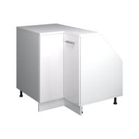 KOTNI KUHINJSKI ORMAR ZA KOSINE KROVA R-Line Sjajna Bijela 75.6 cm s 1 vratima, korpus ormarića dubine 60 cm - bijela/bijela visoki sjaj, drvni materijal (75.6/83.8/60cm) - Vicco