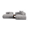 ECKSOFA modular rechts Martina aus Cord hellgrau 2 Sitzplätze - Hellgrau, Textil (176/285cm) - Micadoni