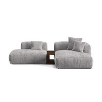 ECKSOFA modular rechts Martina aus Cord hellgrau 2 Sitzplätze - Hellgrau, Textil (176/285cm) - Micadoni