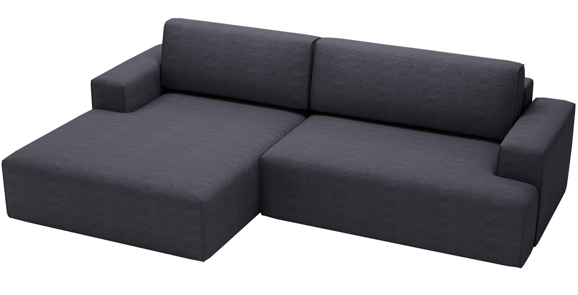 ECKSOFA L-Form 270 cm Boston mit Bettkasten, Schlaffunktion, Links, Schwarz - Schwarz, Holz (165/270cm) - Emporius