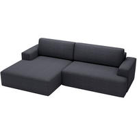 ECKSOFA L-Form 270 cm Boston mit Bettkasten, Schlaffunktion, Links, Schwarz - Schwarz, Holz (165/270cm) - Emporius