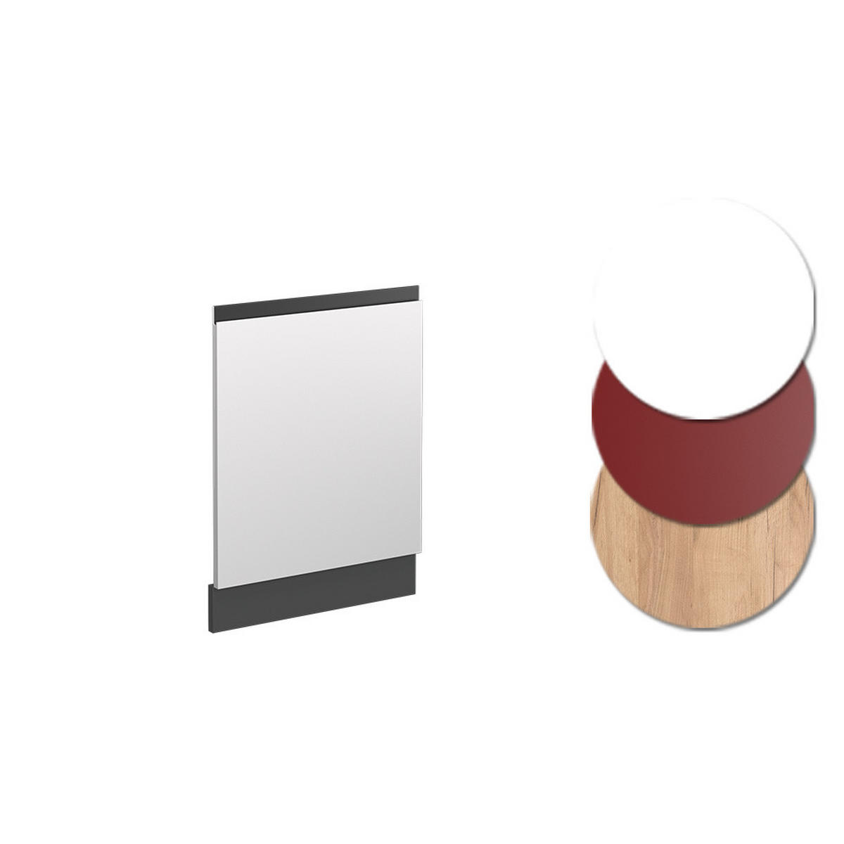 FRONTBLENDE R-Line Weiß 44.6 cm J-Shape, ohne AP - Anthrazit/Weiß, Holzwerkstoff (44.6/57.2/1.6cm) - Vicco