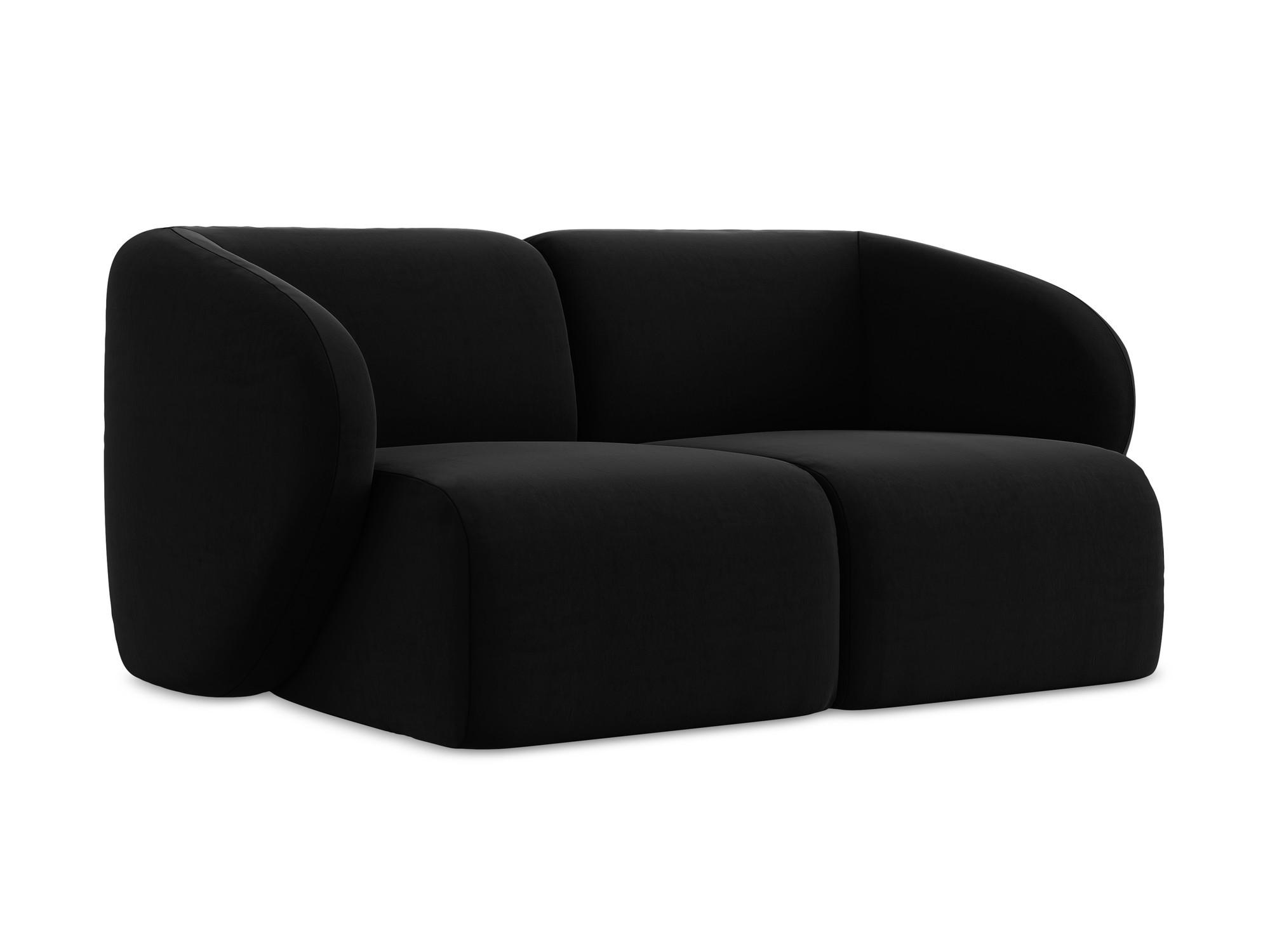 2-SITZER-SOFA Samt Stoff Schwarz - Schwarz, Holzwerkstoff/Kunststoff (174/75/94cm) - Makamii