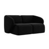 2-SITZER-SOFA Samt Stoff Schwarz - Schwarz, Holzwerkstoff/Kunststoff (174/75/94cm) - Makamii