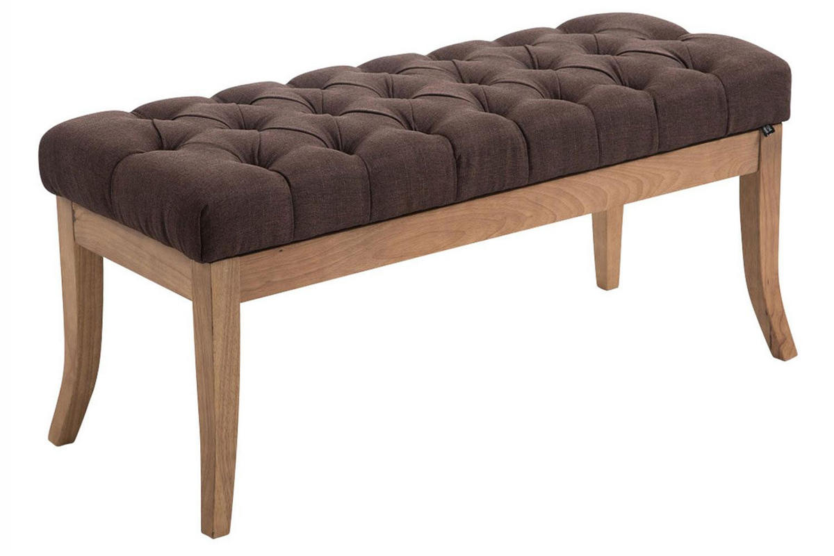 SITZBANK 100/38 cm Stoff braun - Naturfarben/Braun, Holz/Textil (100/46/38cm) - CLP