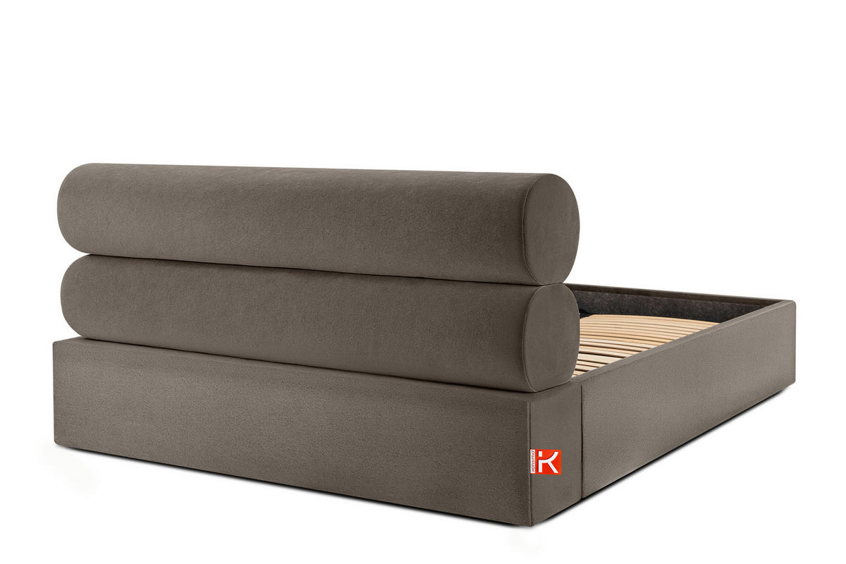 POLSTERBETT LUNEO - Schwarz/Braun, Holz/Holzwerkstoff (182/204cm) - KONSIMO®