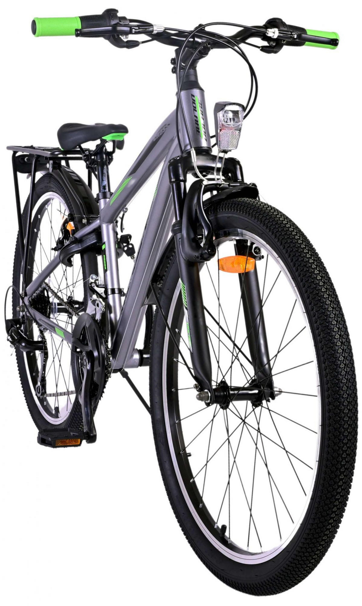 KINDERFAHRRAD Cross - Jungen - 2 Handbremsen - 18 Gänge - 24 Zoll - Grau - Grau, Metall (70cm) - TPFSports