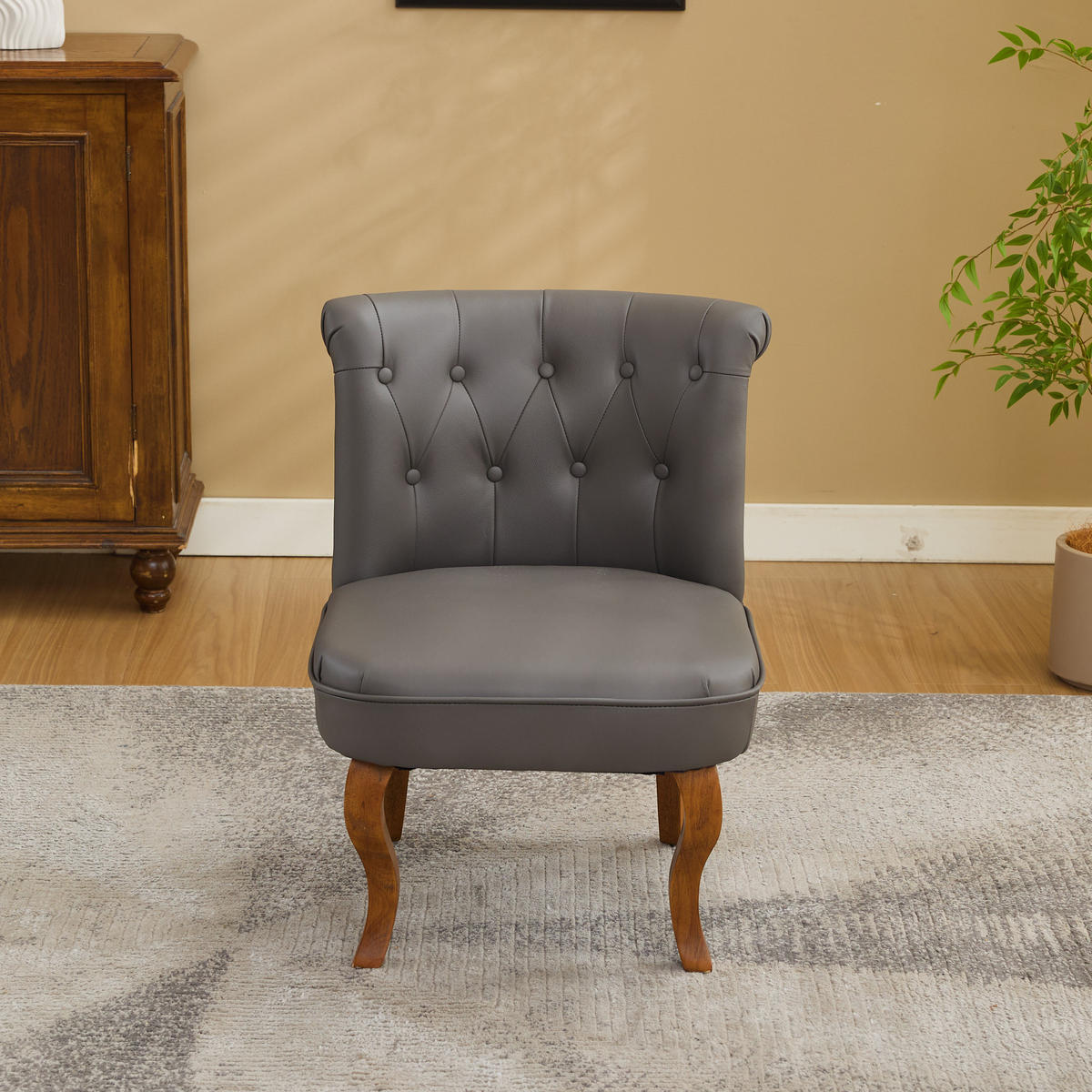STUHL Echtleder Massivholzbeine, DE-42328, Grau - Grau, Holzwerkstoff (60/72/56cm) - ComfortXL