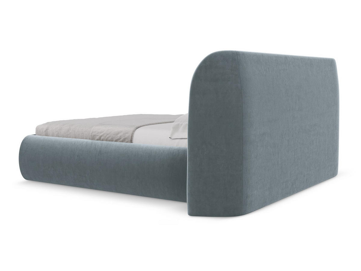 POLSTERBETT mit Bettkasten und Lattenrost 230x215 Blau - Blau/Schwarz, Kunststoff/Textil (180/200cm) - Makamii