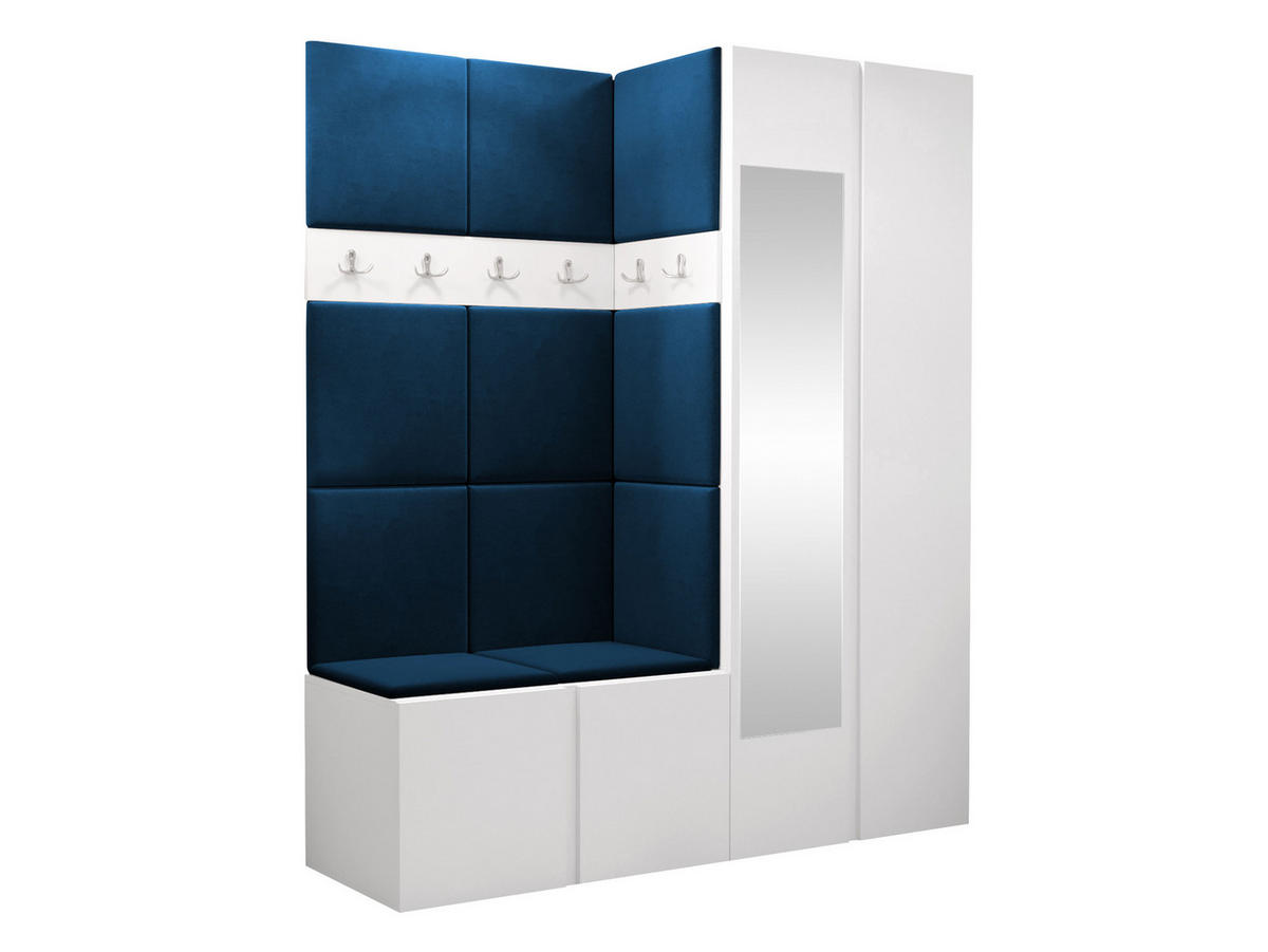 GARDEROBEN-SET Orion XII - Blau/Weiß, Holzwerkstoff/Kunststoff (158/186/46cm) - MIRJAN24