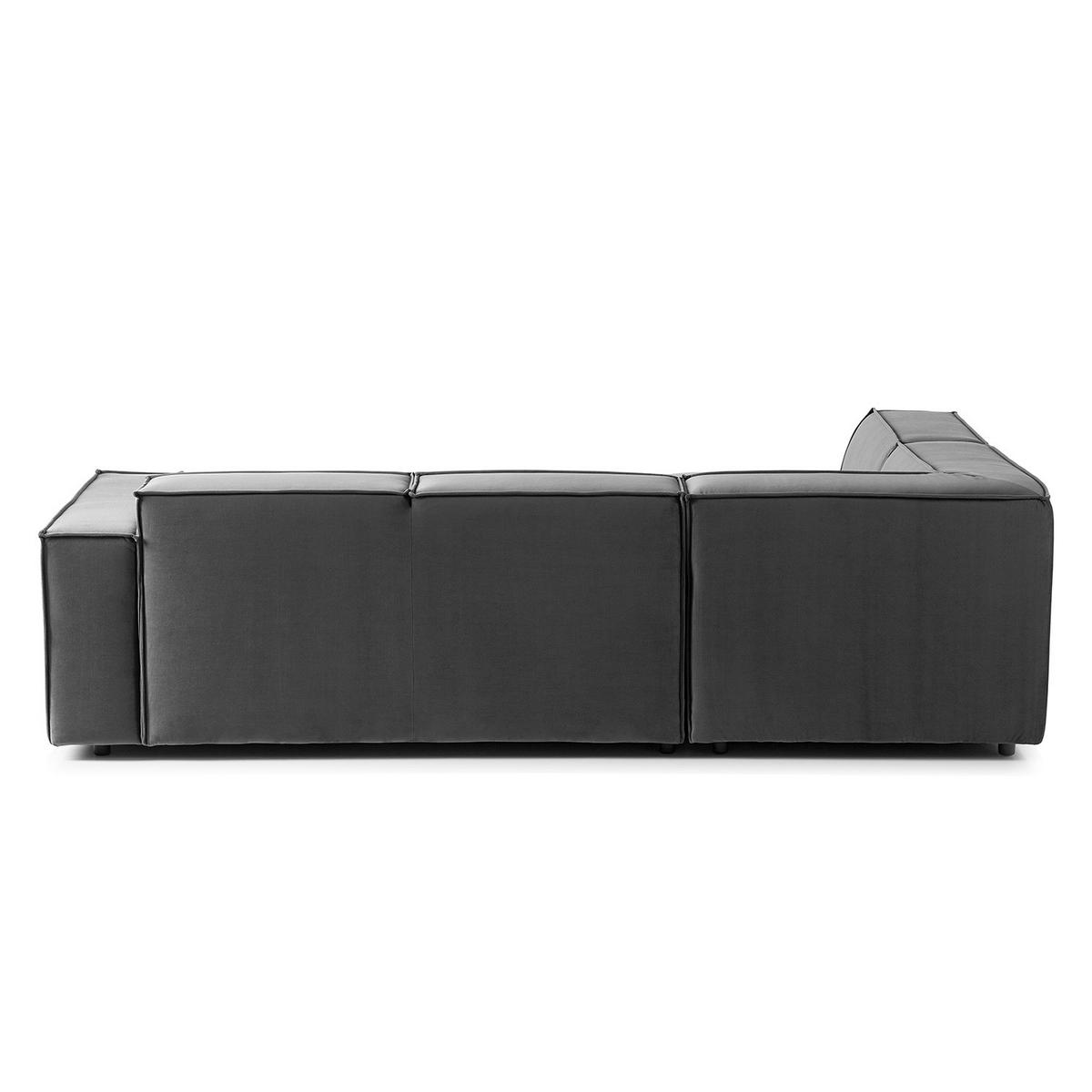 ECKSOFA mit Ottomane - Schwarz/Grau, Kunststoff/Textil (260/234cm) - home24