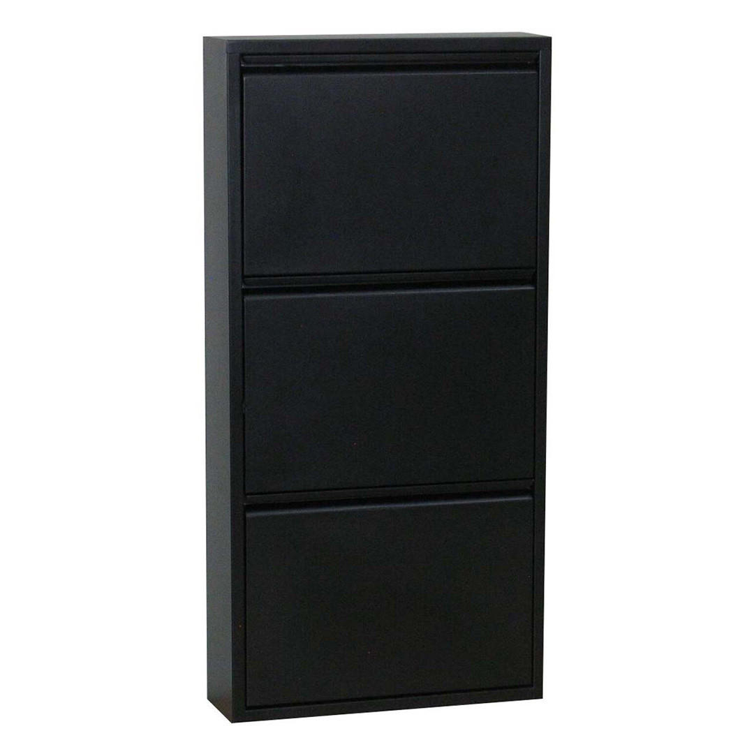 SCHUHKIPPER schwarz - Schwarz, Holzwerkstoff (50/106/16cm) - ebuy24