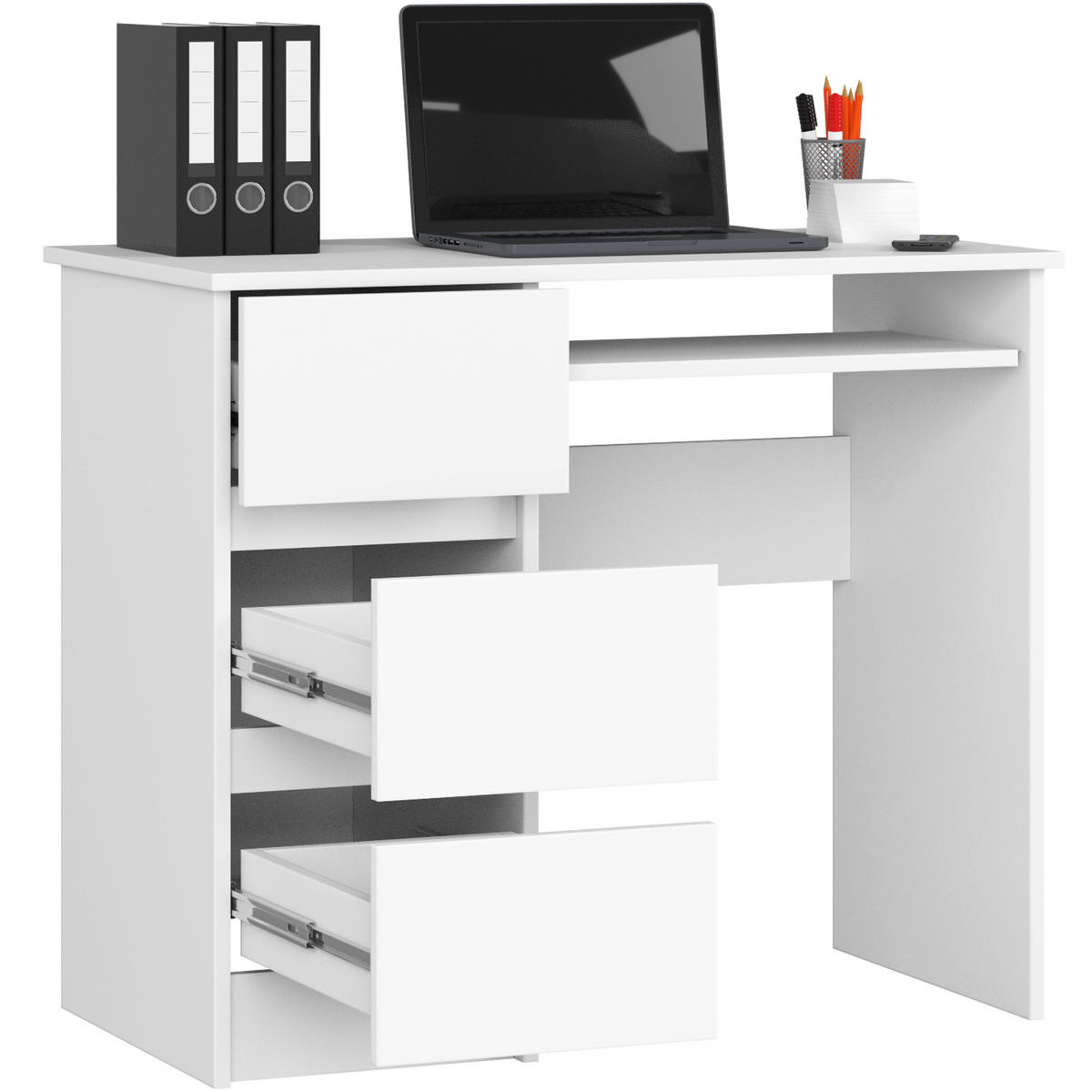 SCHREIBTISCH Weiß 90x50x77 cm - Weiß, Holzwerkstoff (50/90/77cm) - Akord