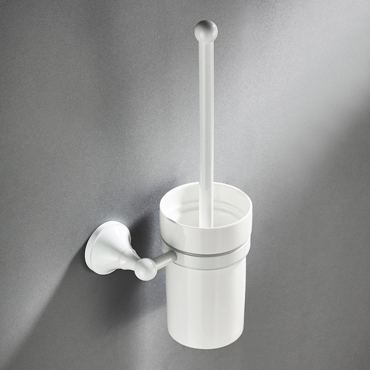 TOILETTENBÜRSTENHALTER – Weiß (16 x 10,5 x 36 cm) - Weiß, Metall (16/36/10.5cm)