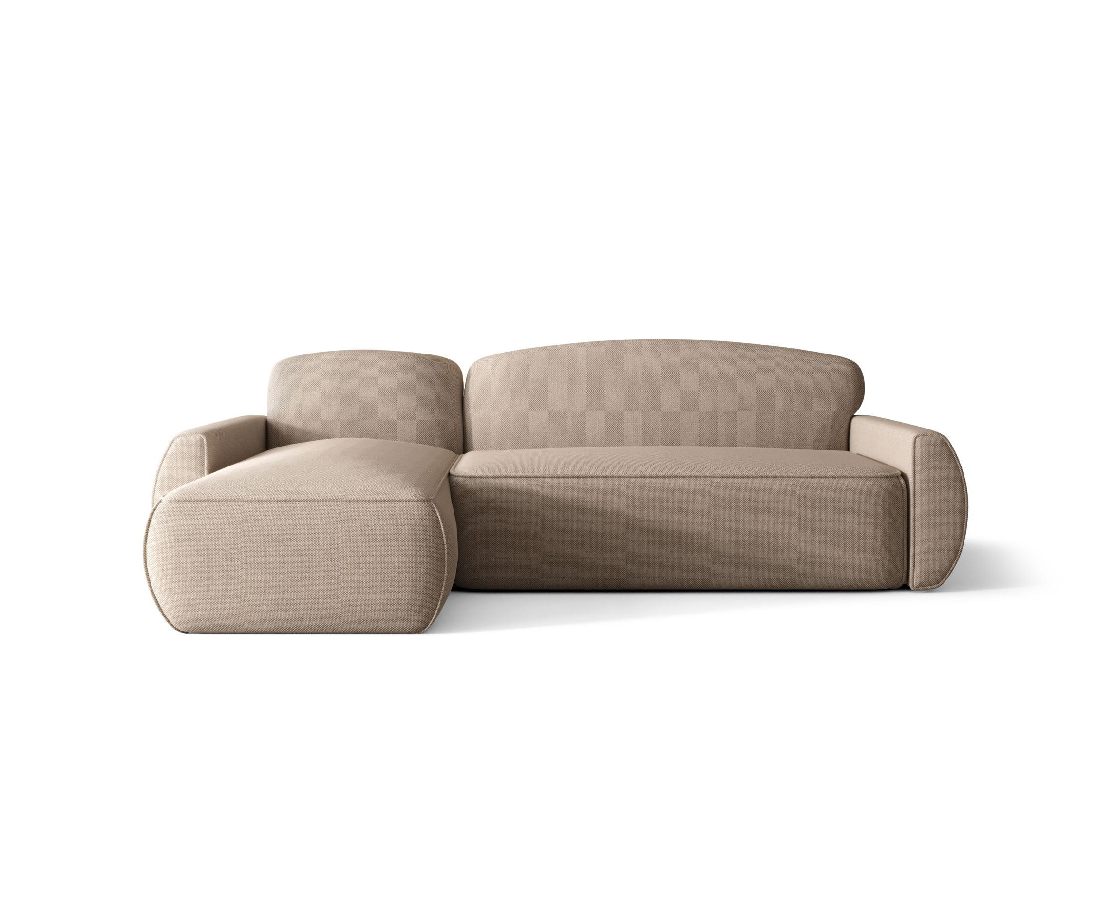 ECKSOFA mit Schlaffunktion LUCAS Curio 15 Links - Beige, Textil (240/145cm) - Bedante