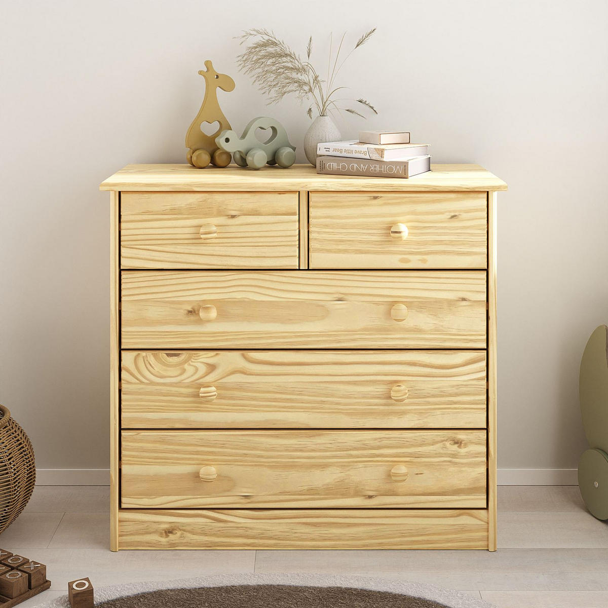 KOMMODE RONDO natur - Naturfarben, Holz (79/74/35cm) - IDIMEX