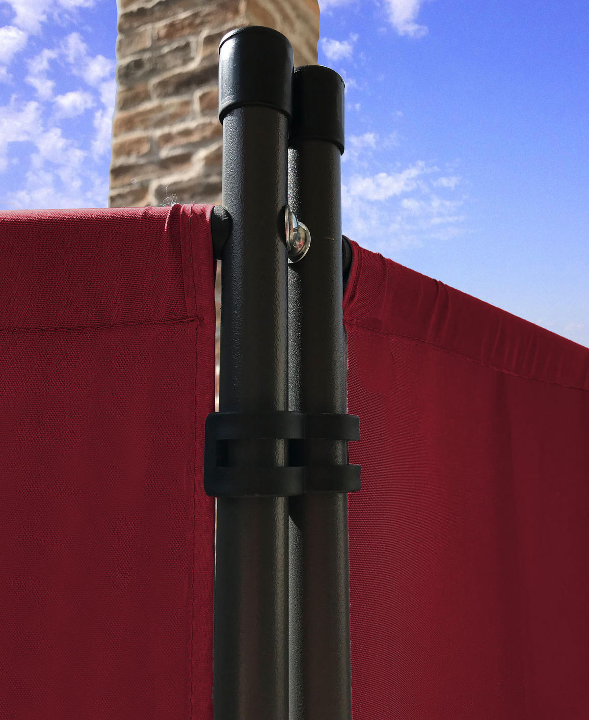 PARAVENT 2 Stück 4-tlg. 220x165 cm Rubinrot - Rot, Metall (220/165cm) - QUICK STAR