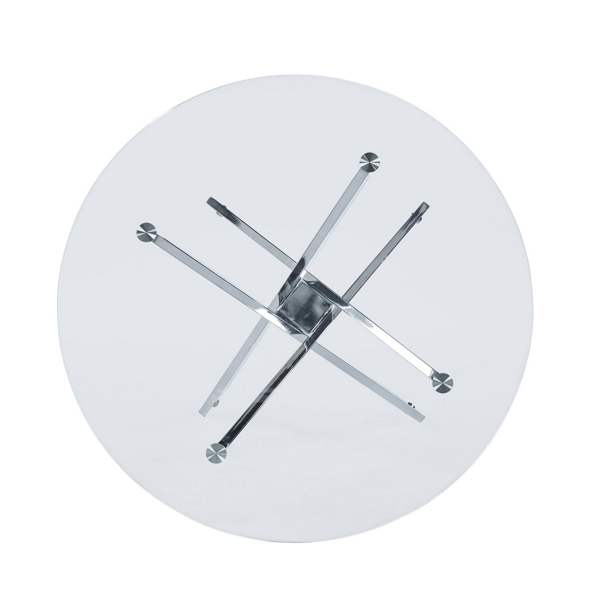 ESSTISCH 80/80/75 cm mit Glastischplatte und Metallgestell, pflegeleicht, Silber - Silberfarben, Metall (80/80/75cm) - Redom