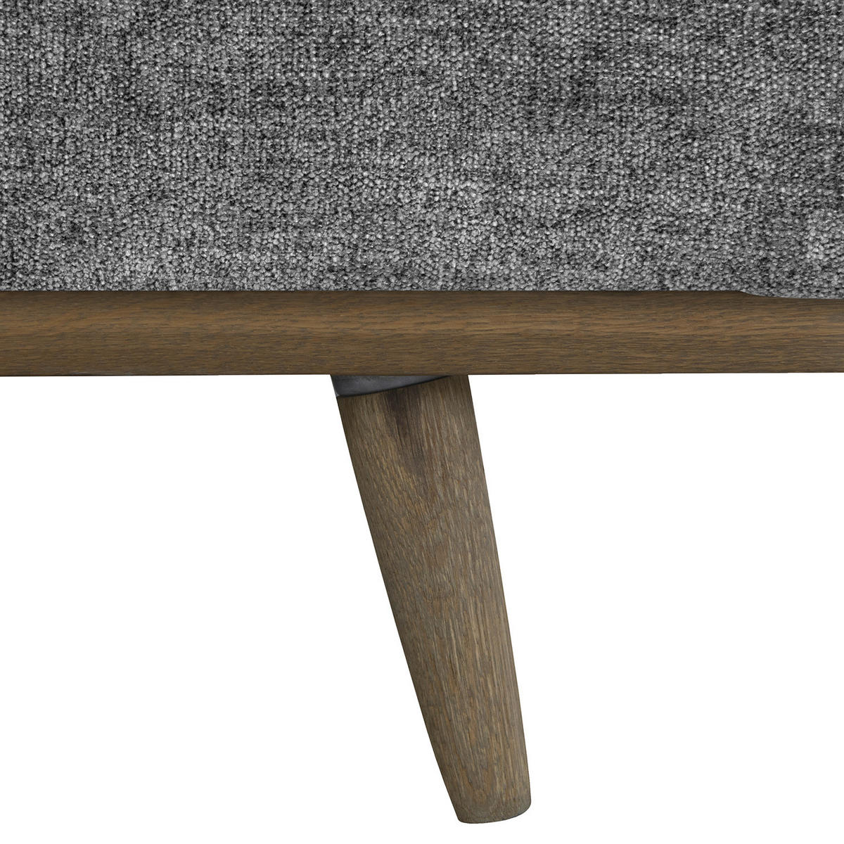 POLSTERHOCKER - Eichefarben/Dunkelgrau, Eichenholz/Textil (85/43/60cm) - home24