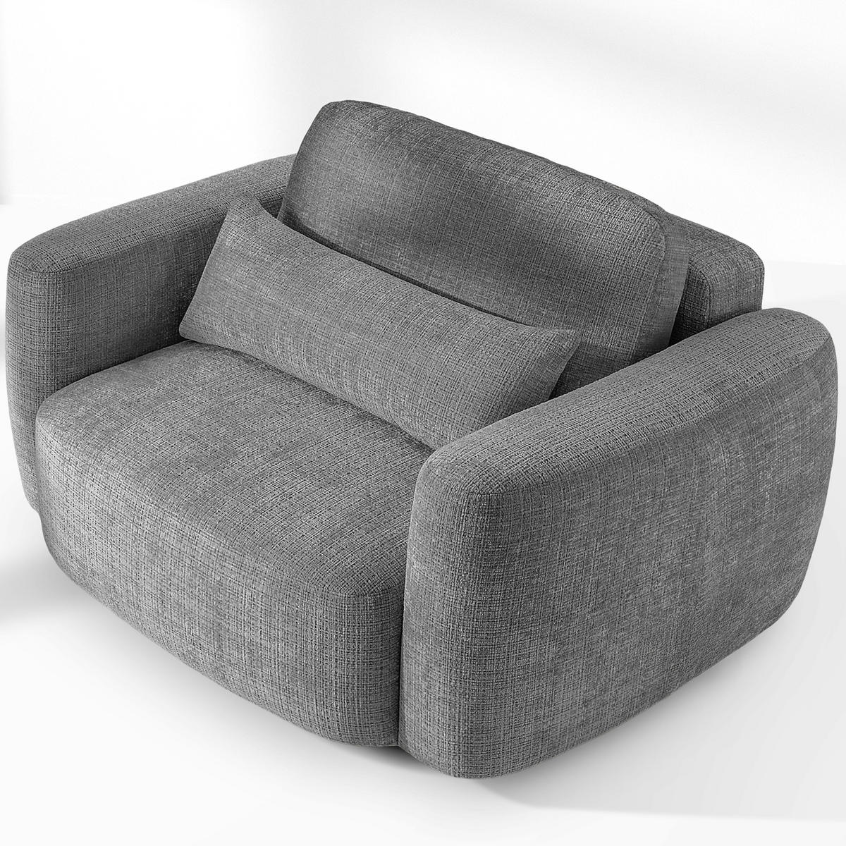 SESSEL ELOSA - Dunkelgrau, Holz/Textil (145/85/115cm) - KONSIMO®
