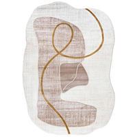 TEPPICH Beige Abstrakt - Kurzflor Unregelmäßig Unregelmäßige Form - Weiß Ecru Creme - 140 x 200 cm - Sandfarben, Textil (140/200cm) - Mazovia