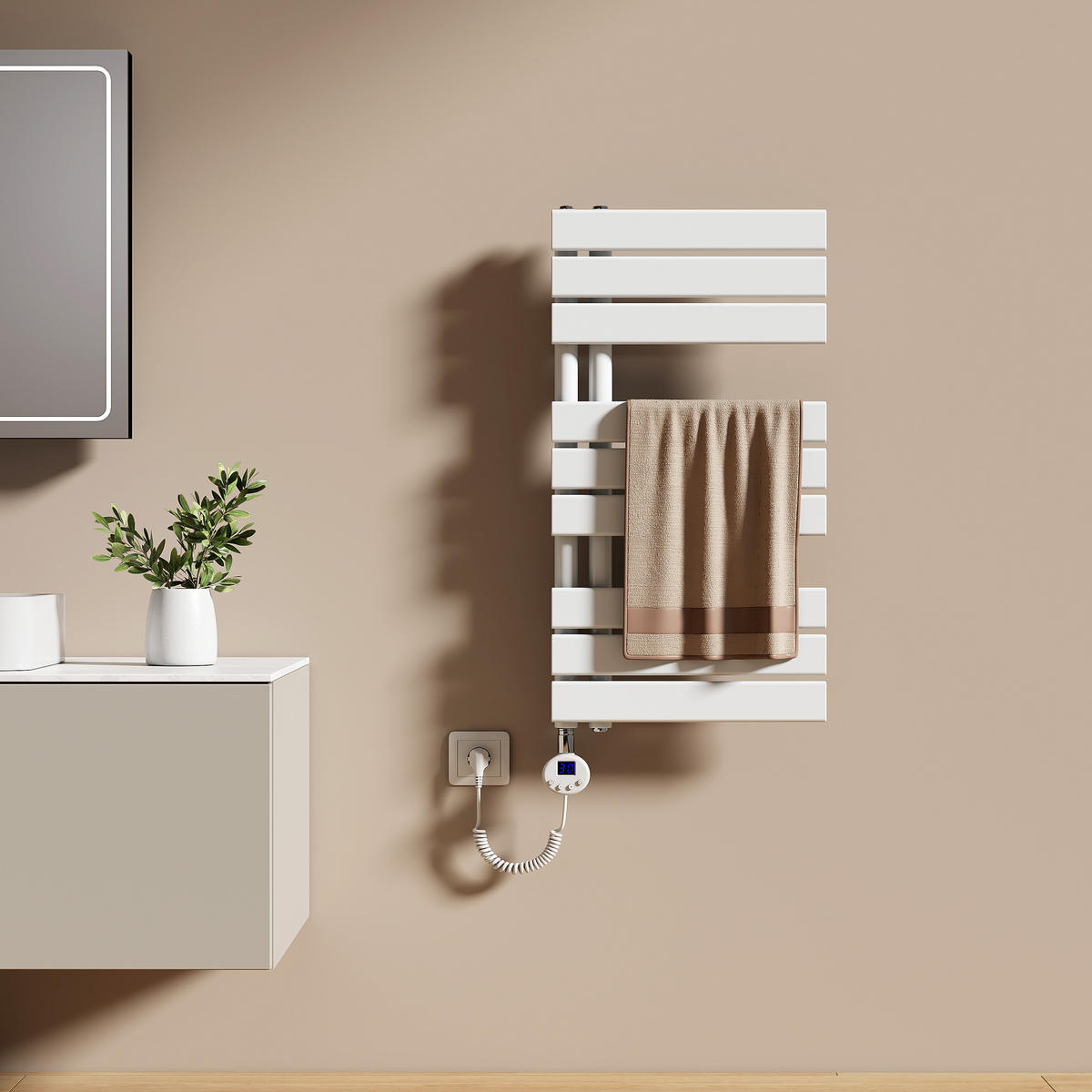 HEIZKÖRPER Elektrisch WLAN Thermostat Weiß 75/40 cm - Weiß, Metall (40/76.2/5.9cm) - EMKE