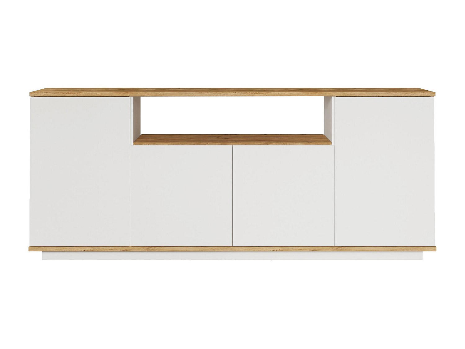 SIDEBOARD - 180 cmcm x 44.5 cmcm - Holz, Platte - Naturfarben Hell, Weiß - LOTULA - Naturfarben/Weiß, Holz (180/75/44cm) - Vente-Unique