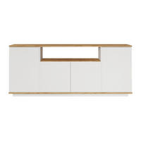 SIDEBOARD - 180 cm x 44.5 cm - Holz, Platte - Naturfarben Hell, Weiß - LOTULA - Naturfarben/Weiß, Holz (180/75/44cm) - Vente-Unique