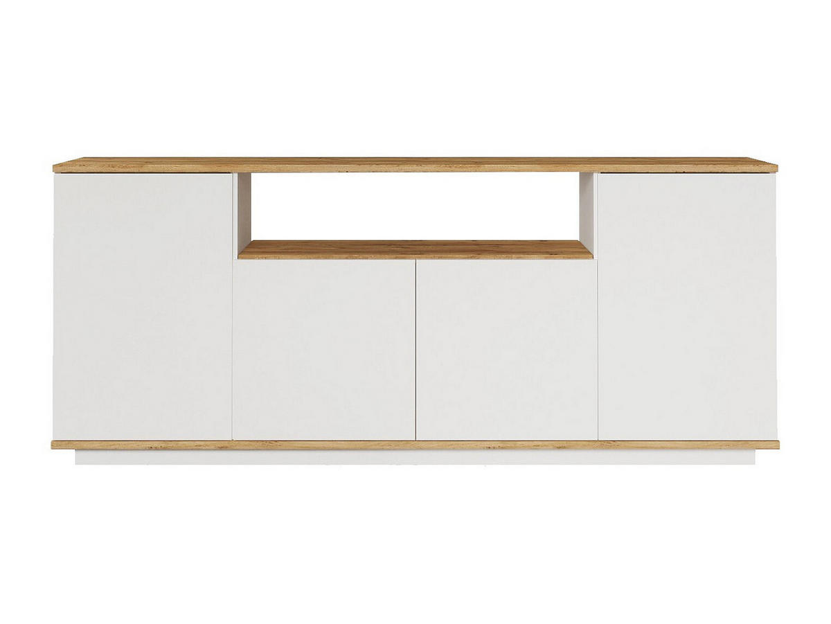 SIDEBOARD - 180cm x 44.5cm - Holzspan - naturfarben hell, weiß - LOTULA - Naturfarben, Holz (180/75/44.5cm) - Vente-Unique