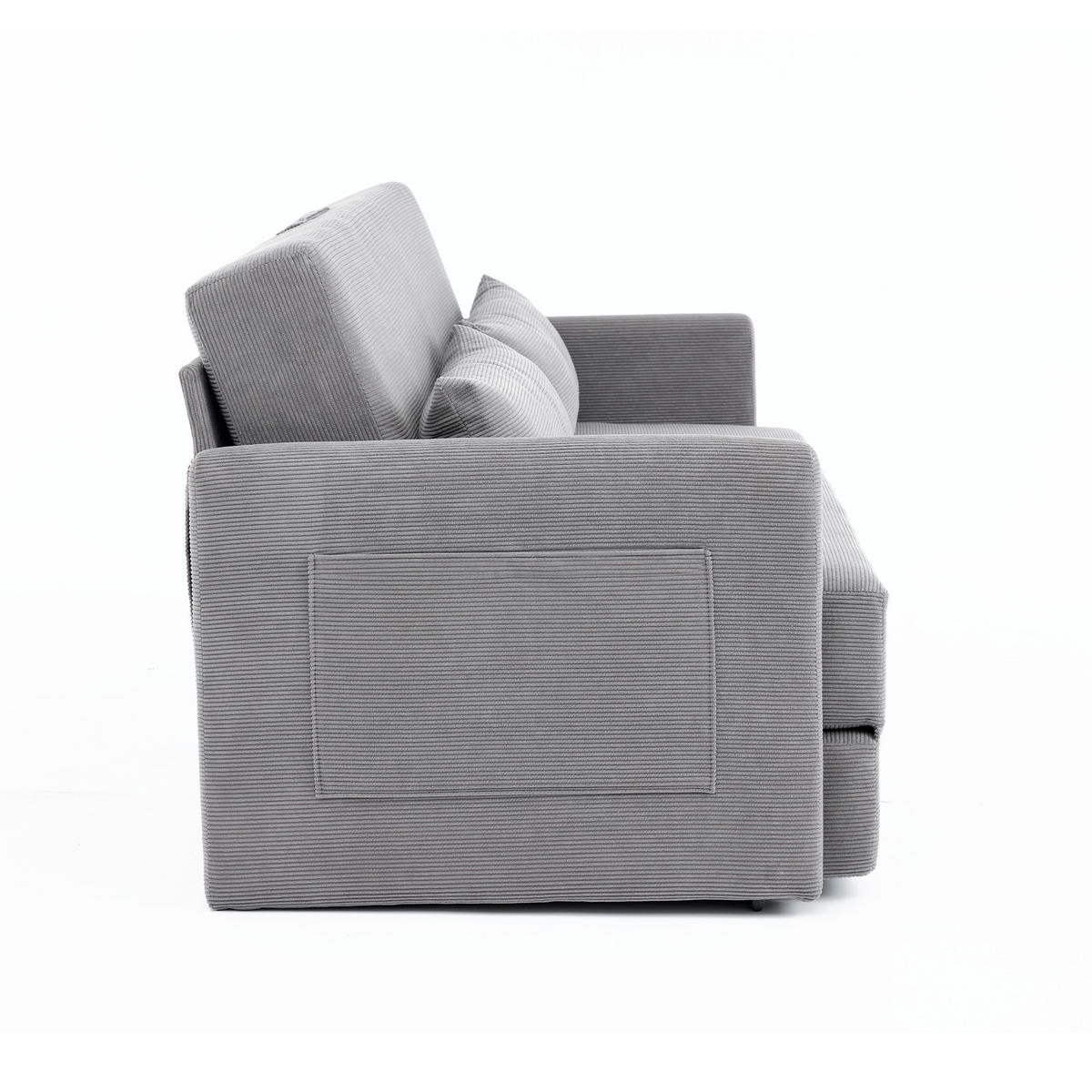 SCHLAFSOFA 2-Sitzer Sofa mit Schlaffunktion,klappbar,Grau - Grau, Textil (165/82/92cm) - LVHOM