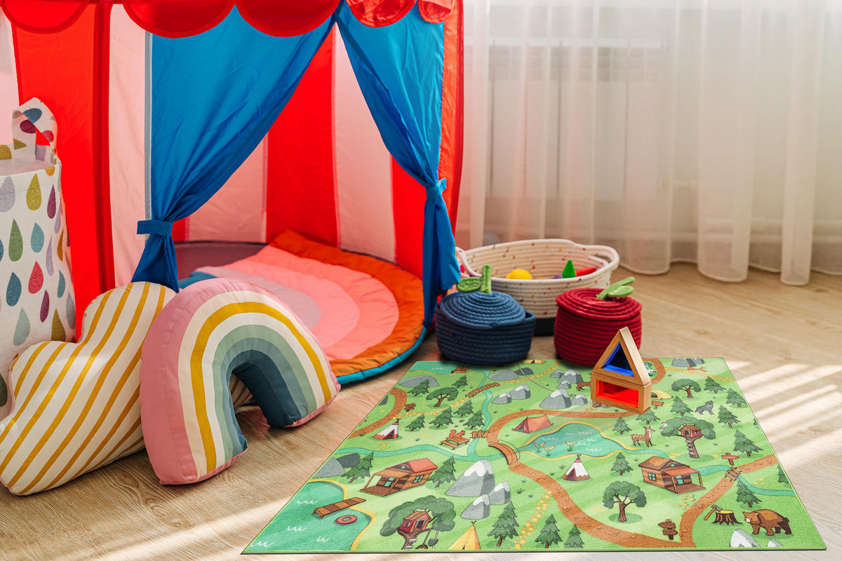 TEPPICH Rebel Roads 95/200 cm - Pastellgrün, Textil (95/200cm) - rugsX