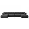 WOHNLANDSCHAFT modulares Sofa Tesso-U2 - 380x160x70 cm Schwarz Velours - Schwarz, Holzwerkstoff/Textil (380/70/160cm) - ALTDECOR