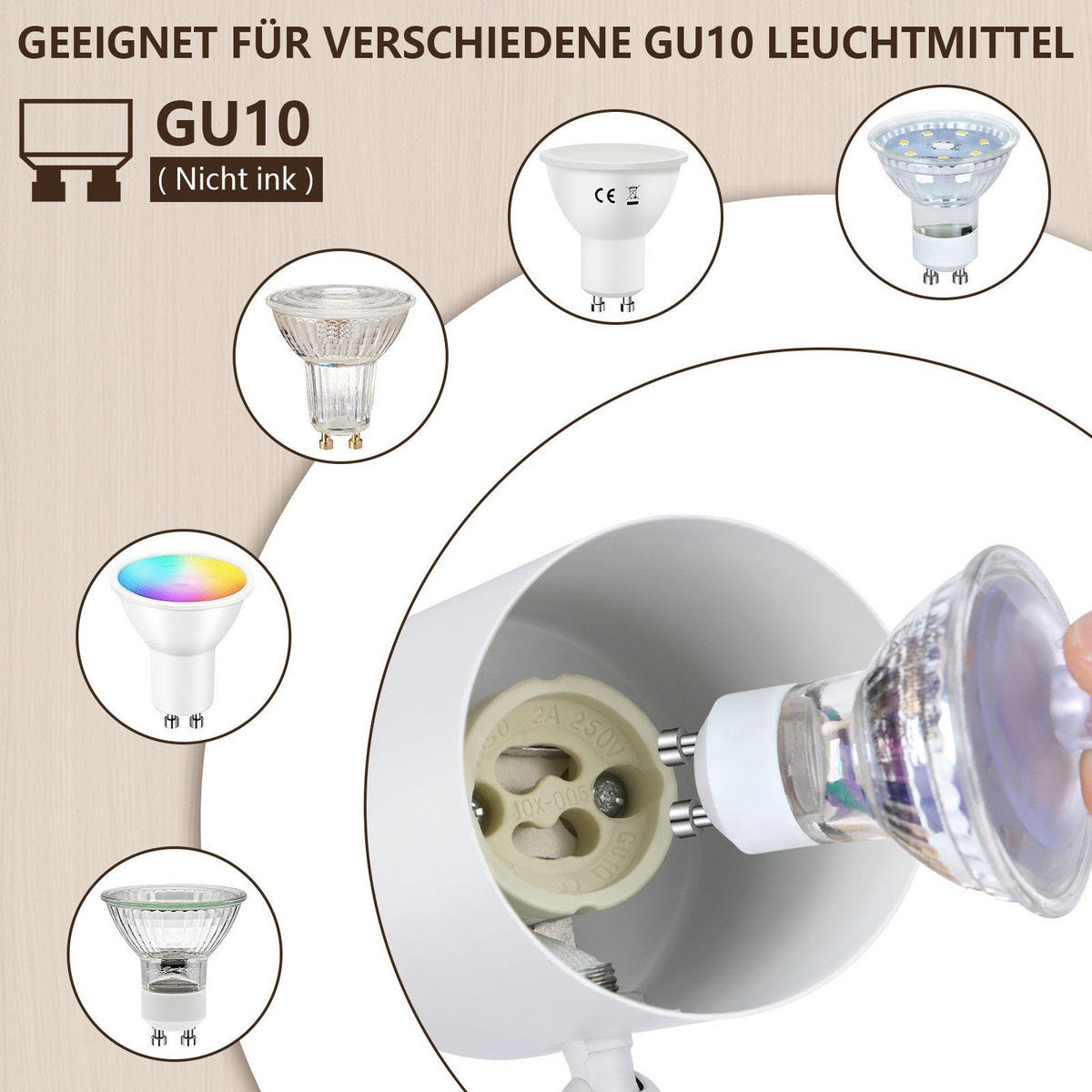 STRAHLER Magdeburg 1-flammig 9.2/9.2/13.5 cm - Weiß, Metall (9.2/9.2/13.5cm) - Nettlife