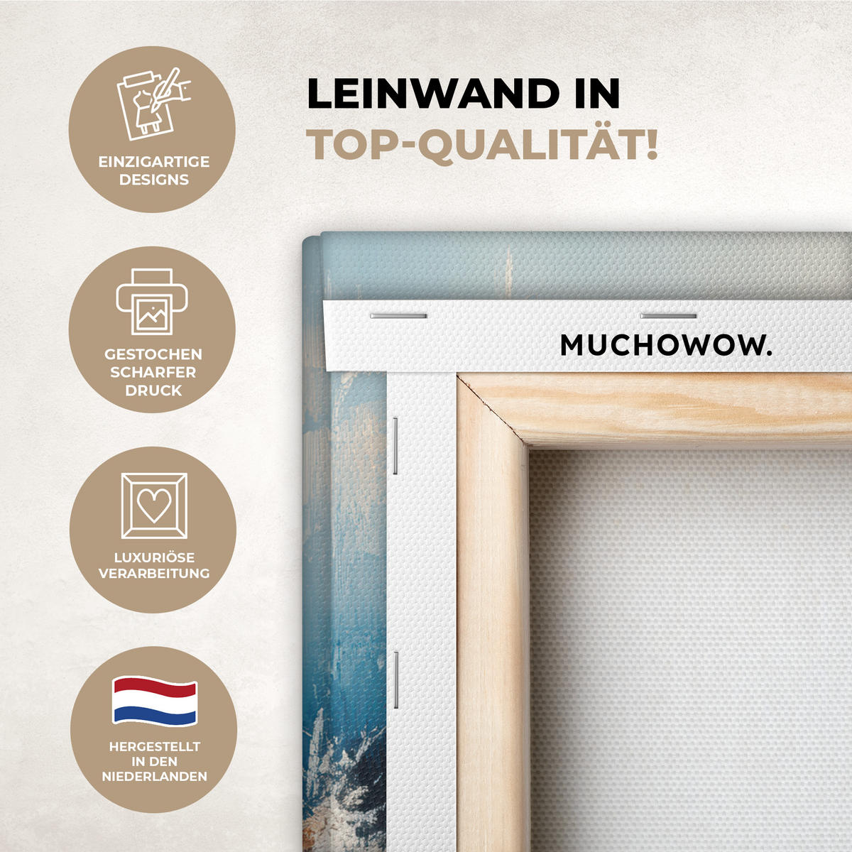 LEINWANDBILD Wald - Winter - Natur - Abstrakt - Schnee 40x30 cm - Weiß, Textil (40/30cm) - MuchoWow