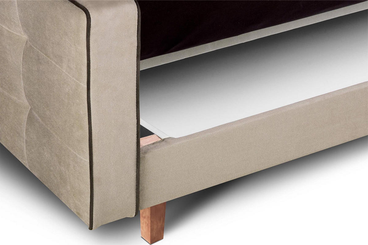 3-SITZER-SCHLAFSOFA DOZER mit 2 Zierkissen und Wellenunterfederung, Beige - Beige, Textil (223/94/93cm) - KONSIMO®