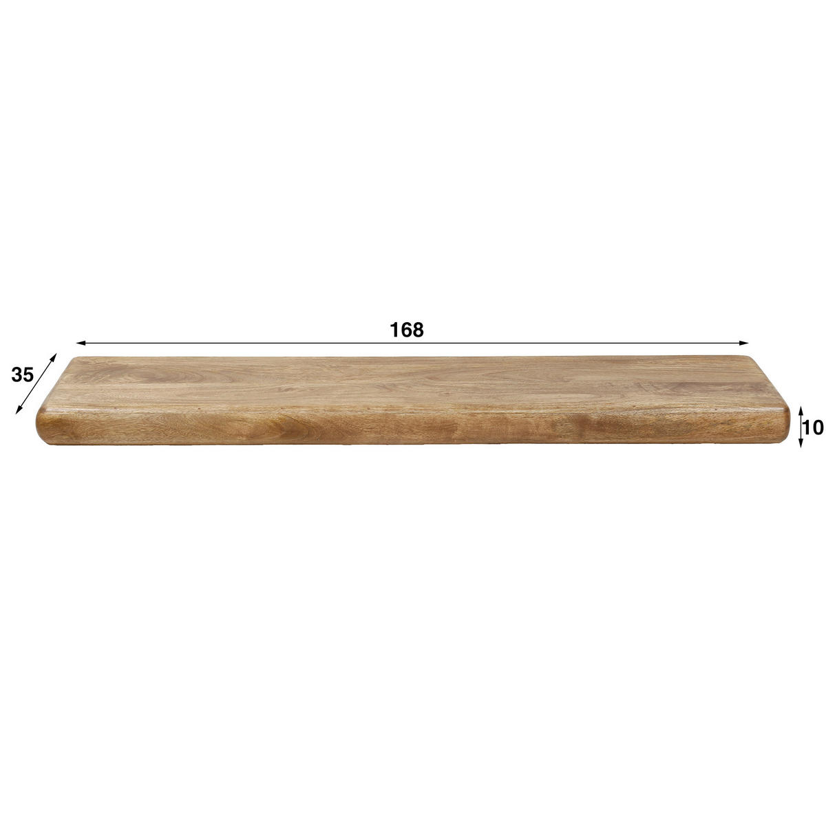 WANDREGAL Sleek Beige 35/168/ 10 cm - Beige, Holz (168/10/35cm) - Hoyz Collection
