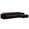 3-SITZER ECKSOFA mit Longchair - Dunkelbraun/Schwarz, Leder/Kunststoff (317/173cm) - home24