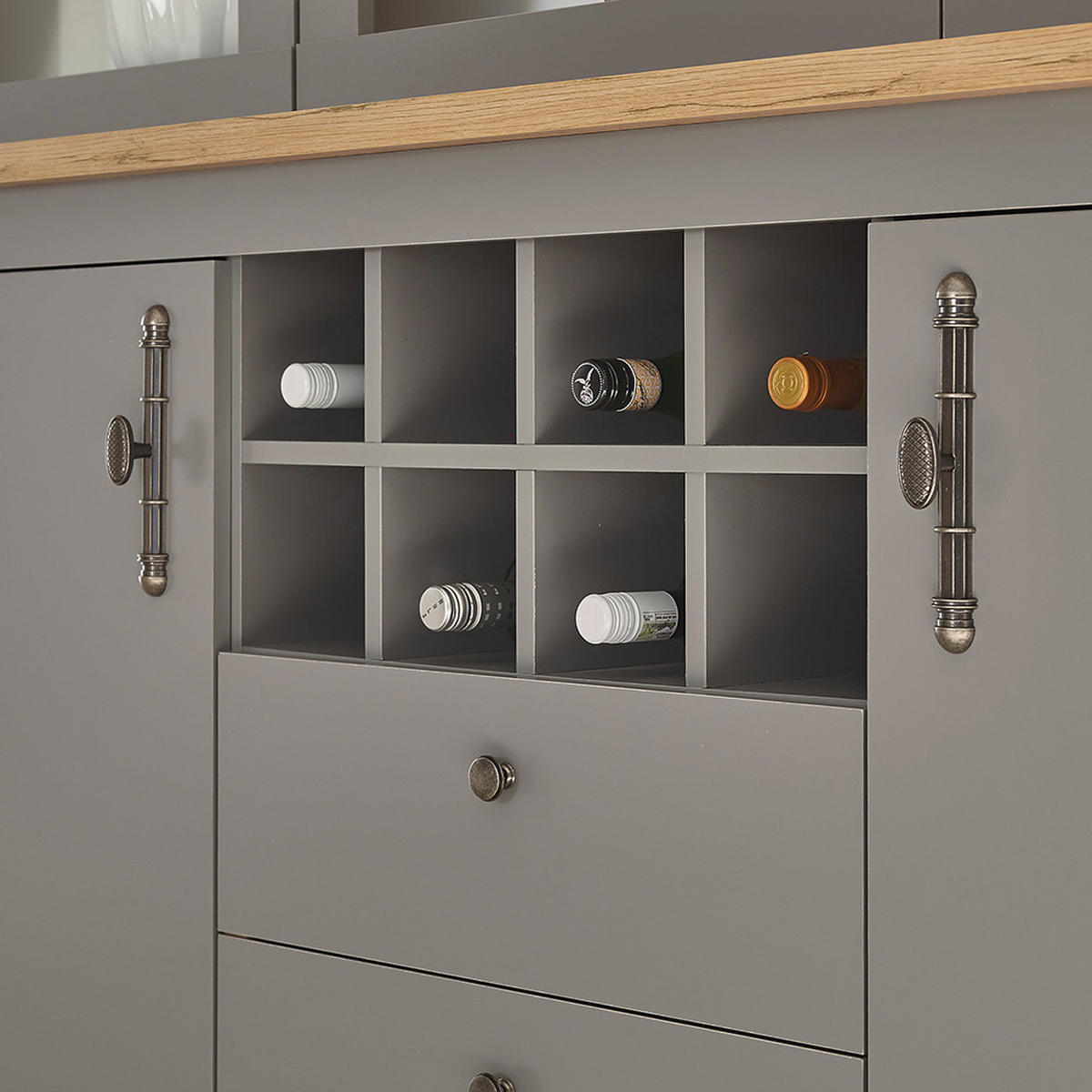 BUFFET Chatham-61 - Grau, Holzwerkstoff (184/205/44cm) - Lomado