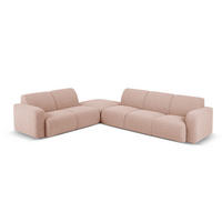 ECKSOFA links Molino aus Boucle puderrosa 6 Sitzplätze - Pink, Textil (250/315cm) - Micadoni