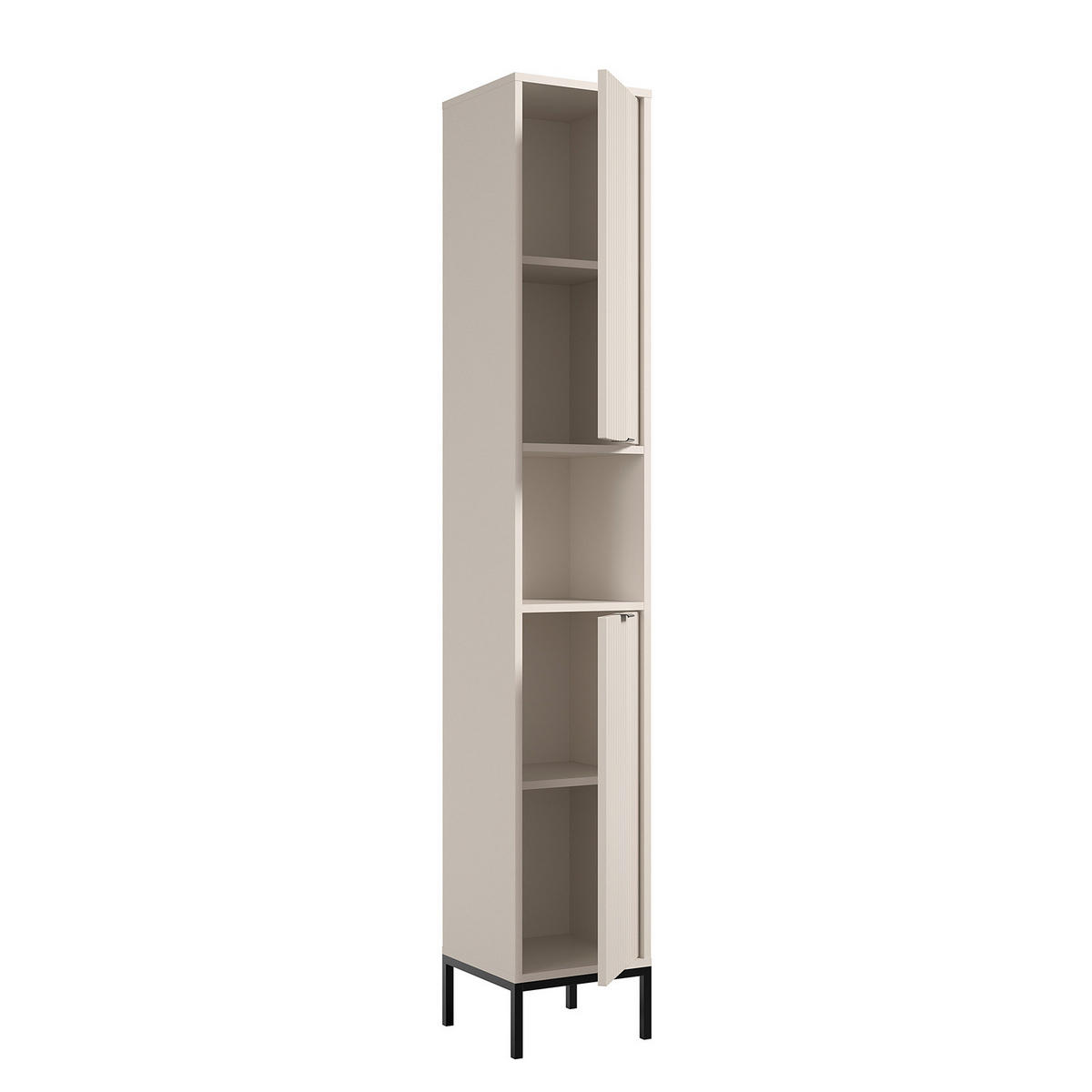 HOCHSCHRANK - MDF / Spanplatte - Kaschmir/Schwarz, Holzwerkstoff/Metall (32/195/32cm) - home24