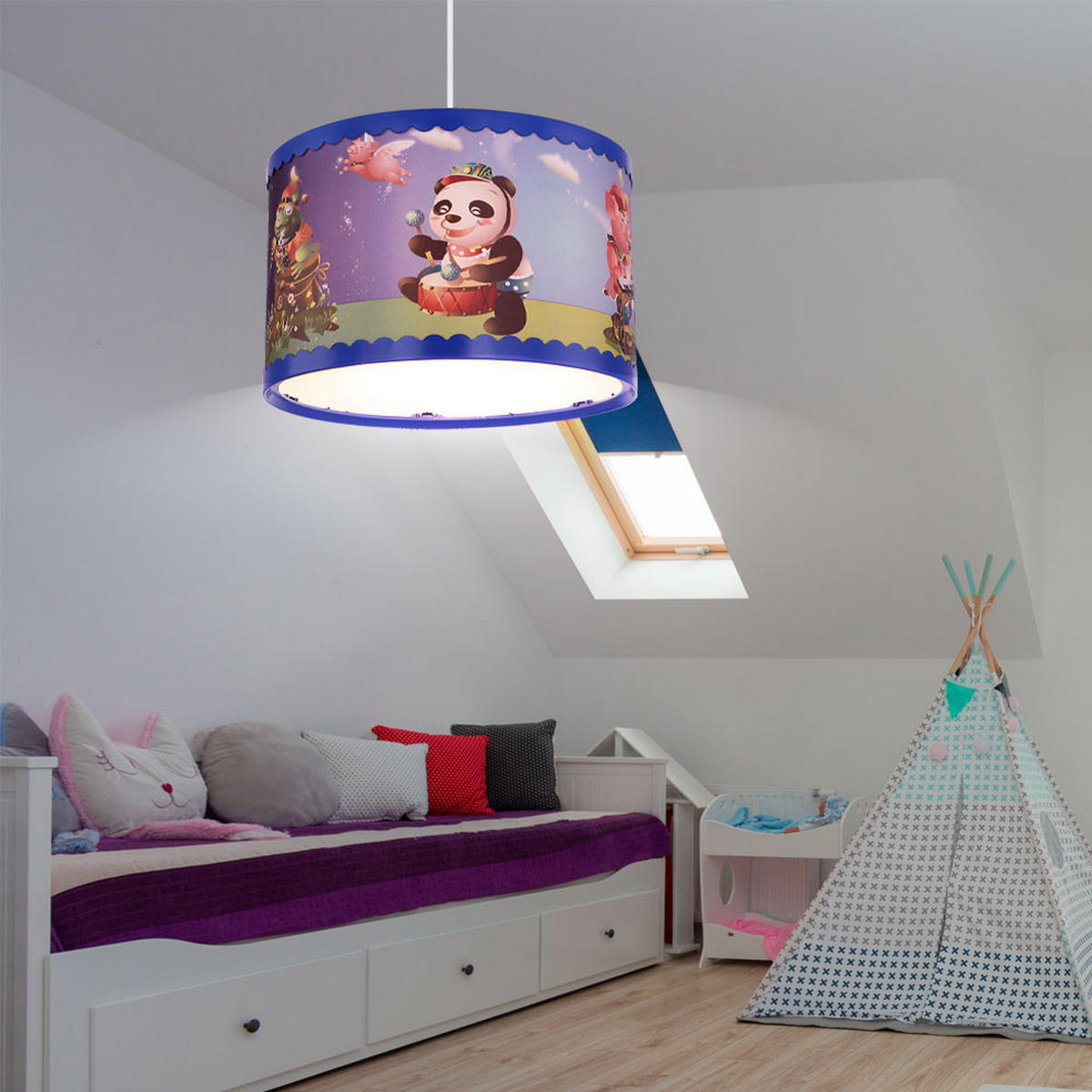 DECKENLEUCHTE Kunststoff Bunt KUNGFU - Multicolor, Kunststoff (28/28/120cm) - Globo Lighting