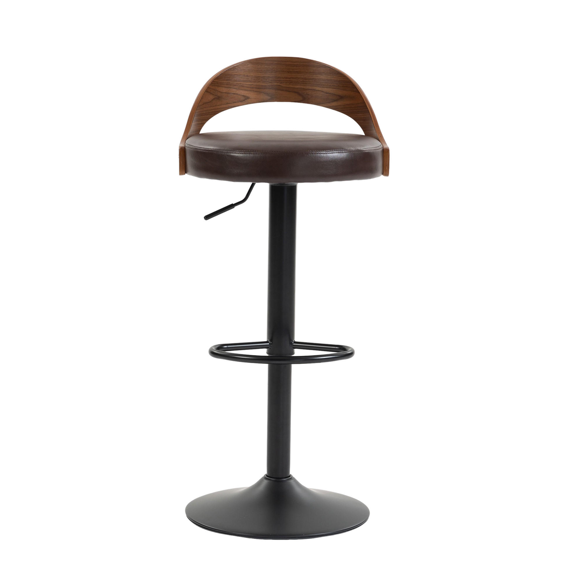 BARHOCKER 2er-Set mit Rückenlehne, 360° drehbar und höhenverstellbar, Braun - Braun, Metall (42/77/42.5cm) - MIVRAY